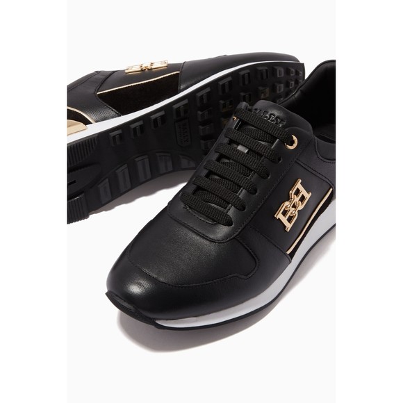 Bally Glenia Lace-Up Sneakers Shoes Calf Embossed Black BNWB Size 9.5 - Picture 6 of 16
